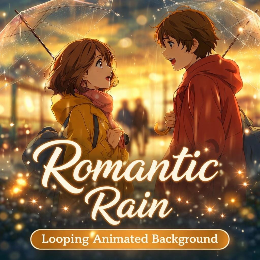 Anime Rainy City Loop Video | Neon city, rain, animated background | Kawaii aesthetic screens, streaming, VJ, YouTube, Twitch