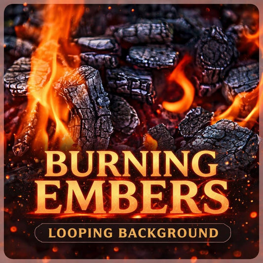 Campfire Background Loop Video | Burning Coals Animated Background | Seamless Loop | Fire & Smoke Video Background