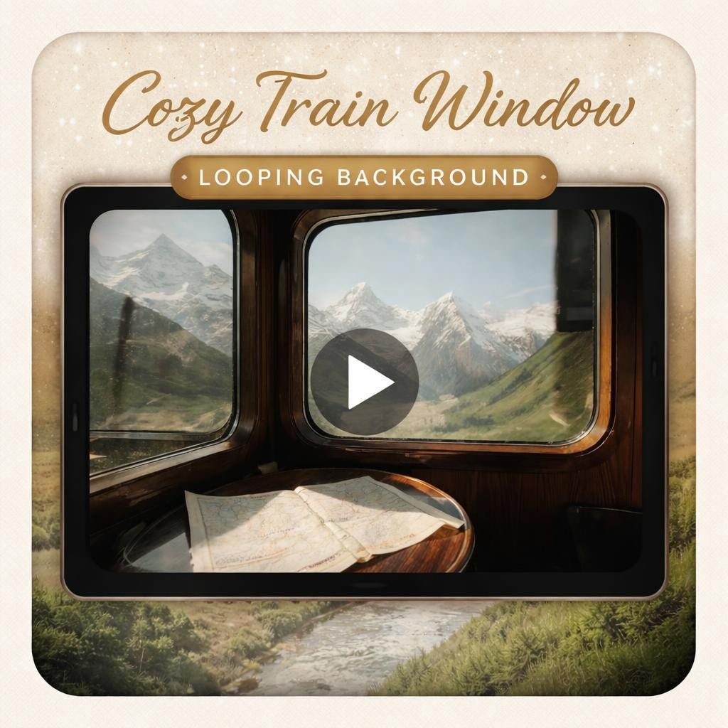 Swiss Alps Train Window Loop | Animated Background, Seamless Loop Video | Scenic Train, Alps, Swiss Video Background