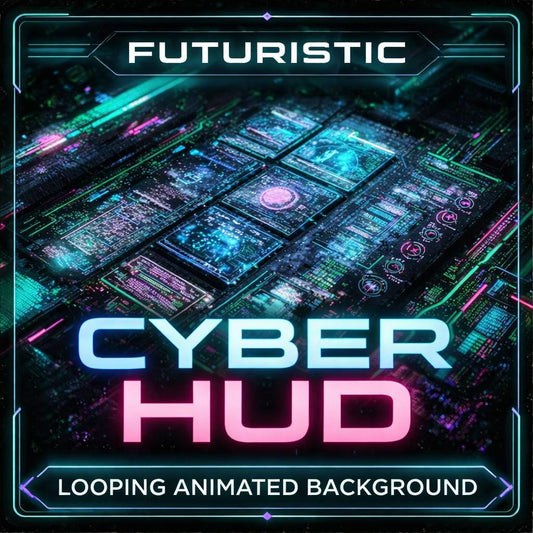 Futuristic Cyberpunk HUD Loop Animation | Neon city background, HUD video | Animated background loop for streams & videos