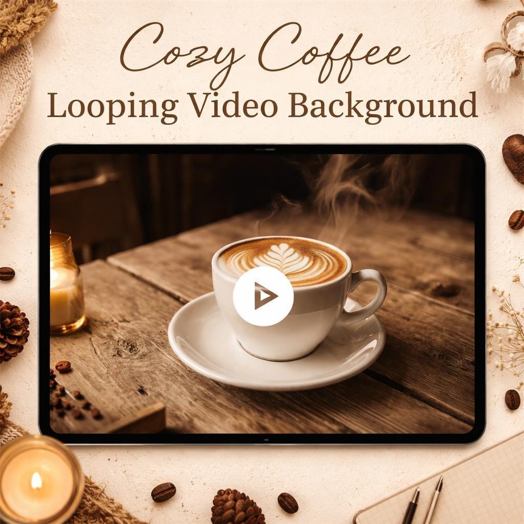 Steaming Latte Loop Background | Cozy cafe ambience, lofi aesthetic, abstract seamless animation | Video for streams and creators