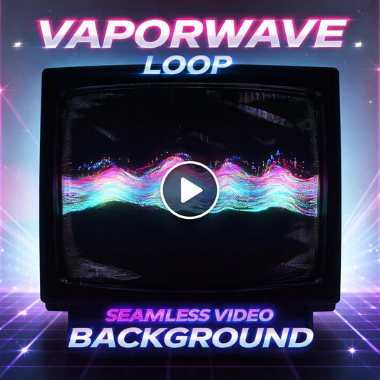 Neon background loop | Retro cyberpunk city waves video | Calming ocean loop retro video for streams and overlays