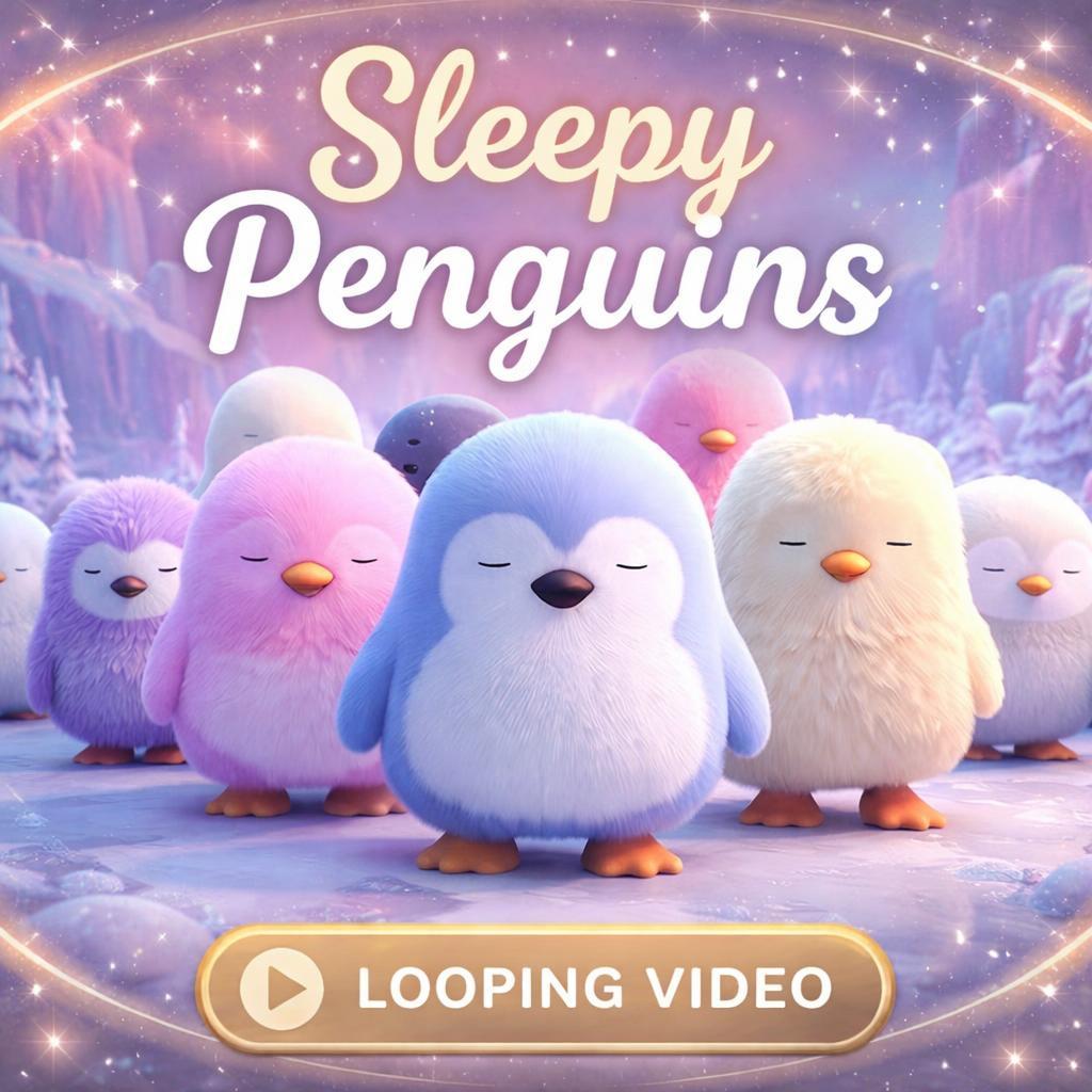 Animated Background Penguin Loop | Cute Pastel Kawaii Video | Seamless Loop Video Background for Streaming, Overlays, Vtubers