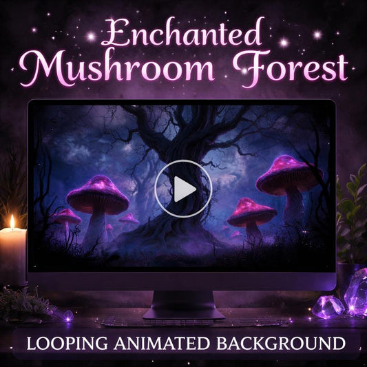 Glowing Mushroom Forest Loop Background | Fantasy Nature, Cozy Ambience, Animated Backdrop | Glowing Video for Scenes & Streams
