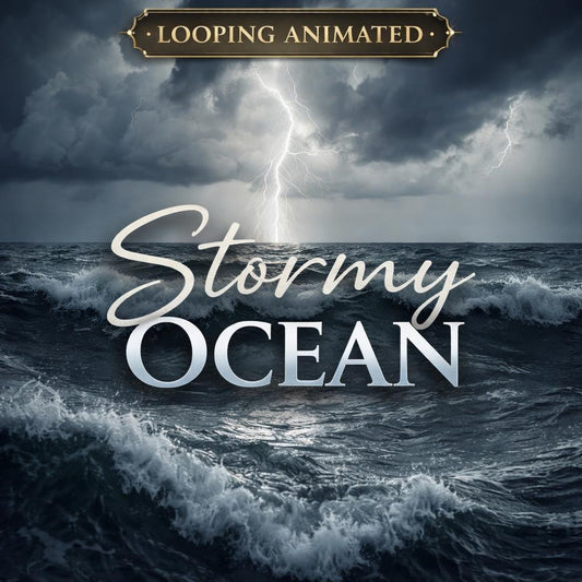 Stormy Ocean Lightning Loop | Sea waves video, rain background, ocean loop video | Animated backdrop for video, streaming, overla