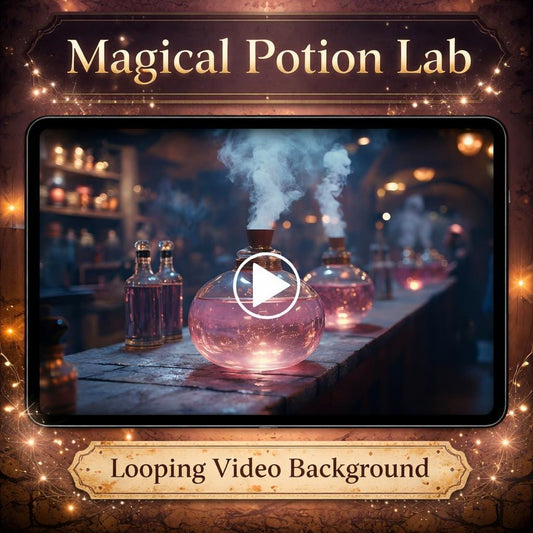 Witchy background loop | Potion lab animated video, seamless loop | Fantasy magic video background for streams, VJ, overlays