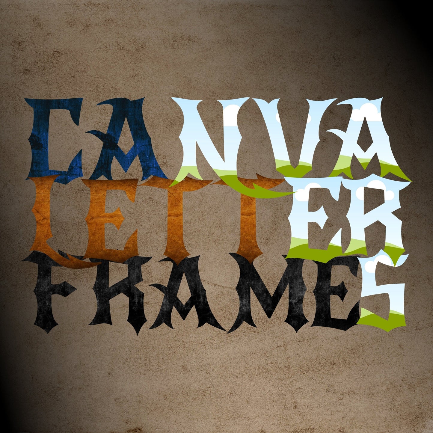 Alphabet Canva Frames - Vintage Tattoo Letters - Drag and Drop Letters Numbers Frames Alphaset Tattoo Alphabet Designs Canva Templates