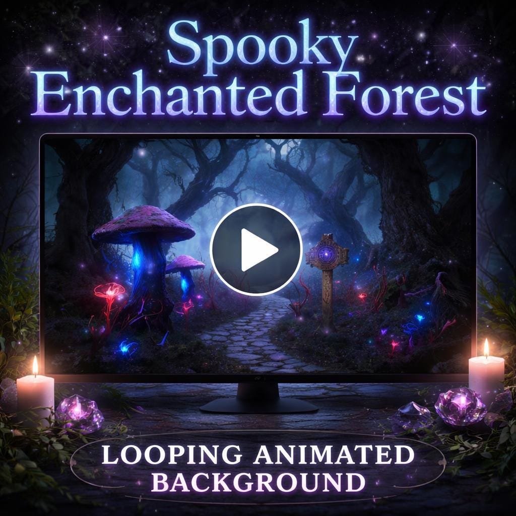 Enchanted Forest Background Loop | Animated Nature Video, Seamless Forest Loop | Cozy Ambience Video Backdrop