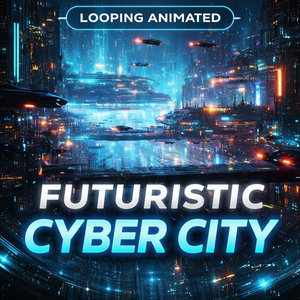 Cyberpunk Futuristic City Loop | Neon rain city background, animated loop video | Sci‑fi ambience, streaming, VJ, YouTube