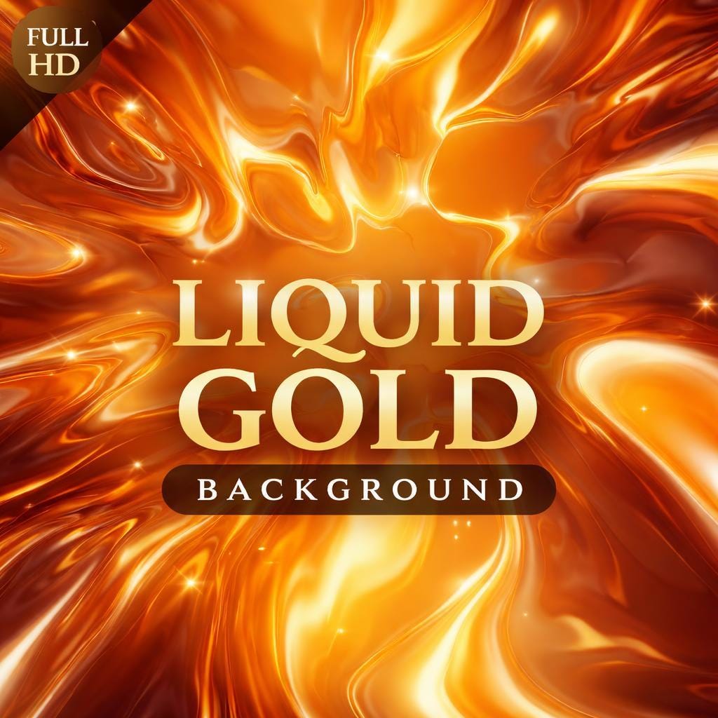 Golden Liquid Abstract Loop Video | Seamless animated background | Golden video background for VJ, events, and motion design