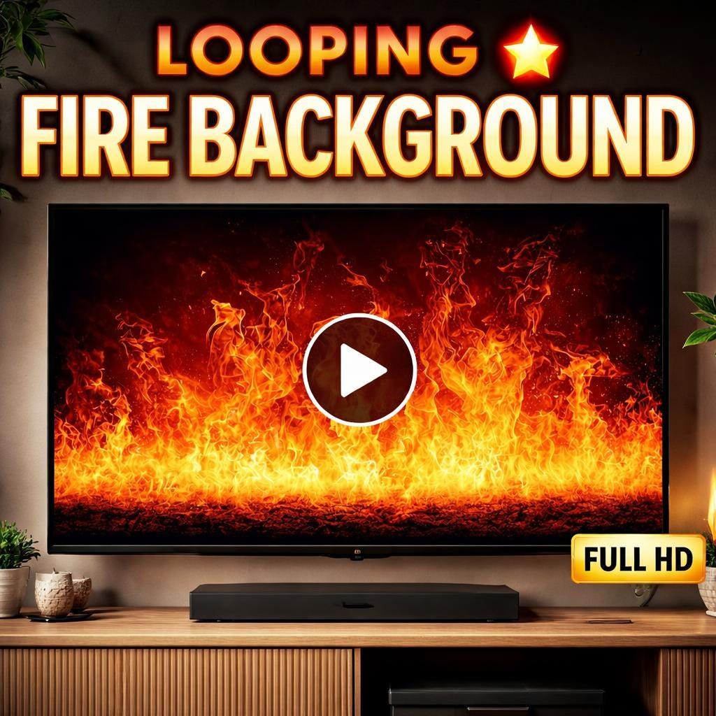 Fire background seamless loop | animated flames video | OBS backdrop, looping video for stream, overlays, VJ visuals