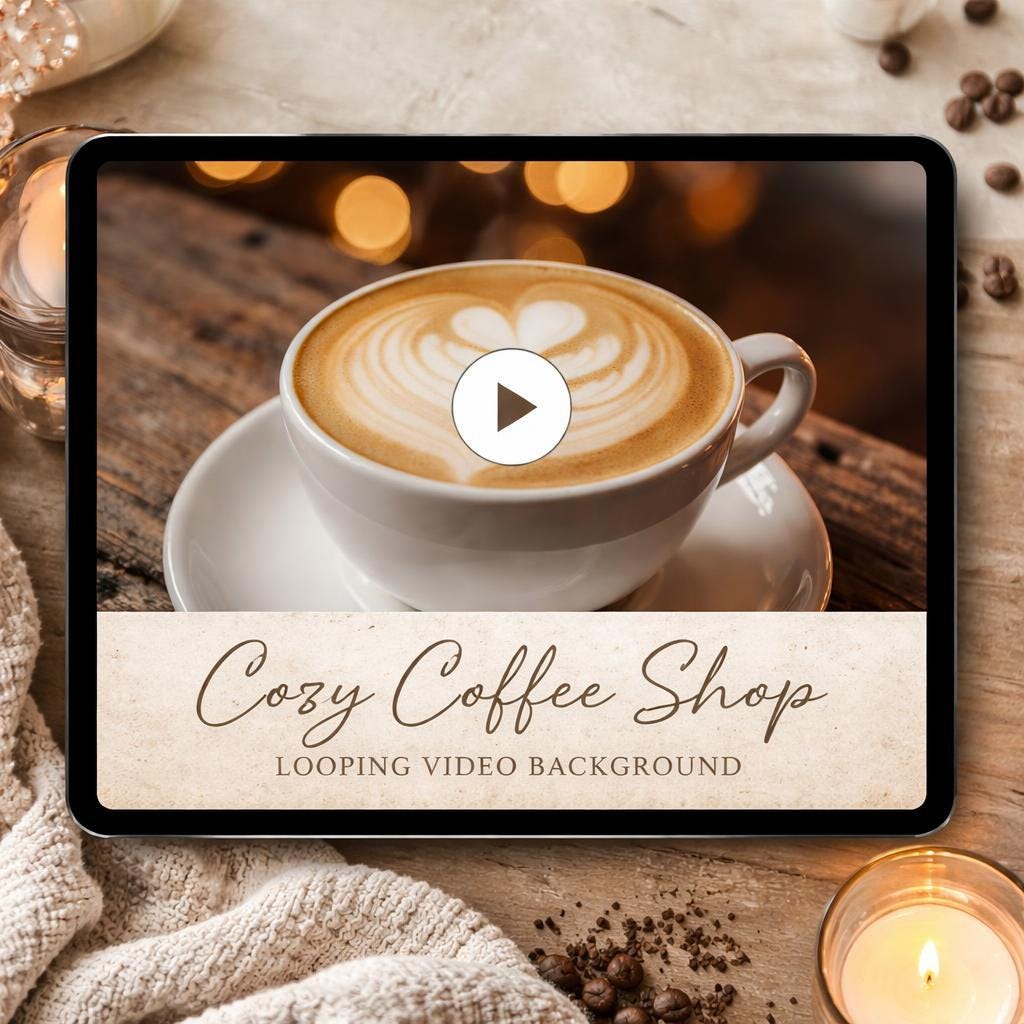 Coffee latte art loop video | Cozy cafe ambience, lofi animated backdrop | Background for streams, YouTube, study, shop displays