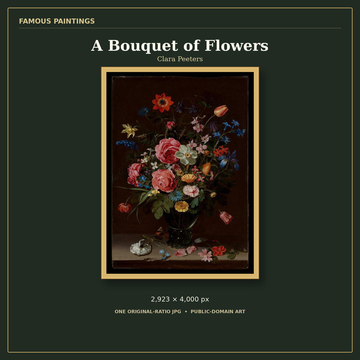 A Bouquet of Flowers by Clara Peeters, cover preview
