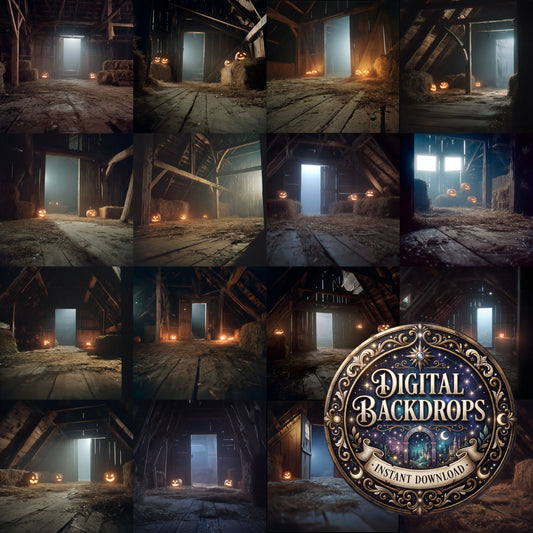 Abandoned Barn Loft Midnight Backdrop Images