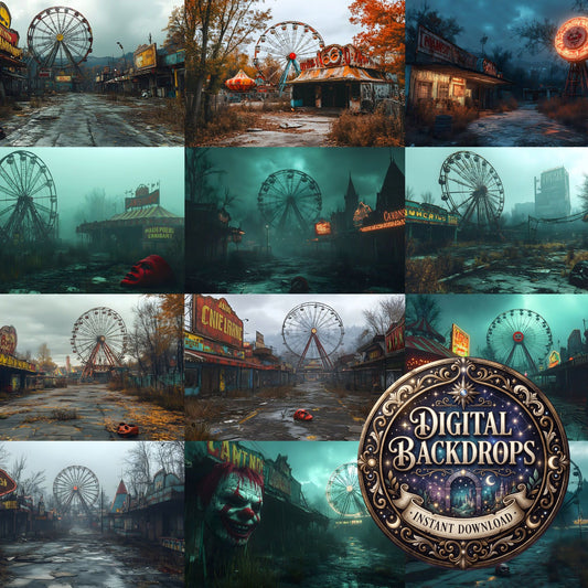 Abandoned Carnival Spooky Backdrop Images