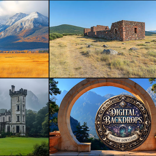 Abandoned European Castle Ruins Backdrop Images