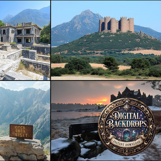 Abandoned European Castle Ruins Backdrop Images