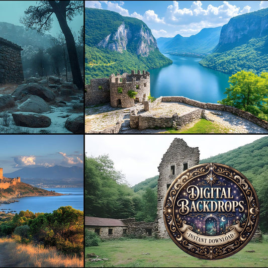 Abandoned European Castle Ruins Backdrop Images
