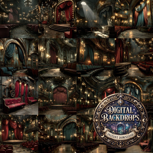 Abandoned Victorian Theater Backdrop Images
