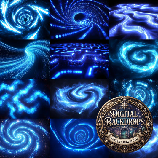Abstract Blue Neon Lights Backdrop Images