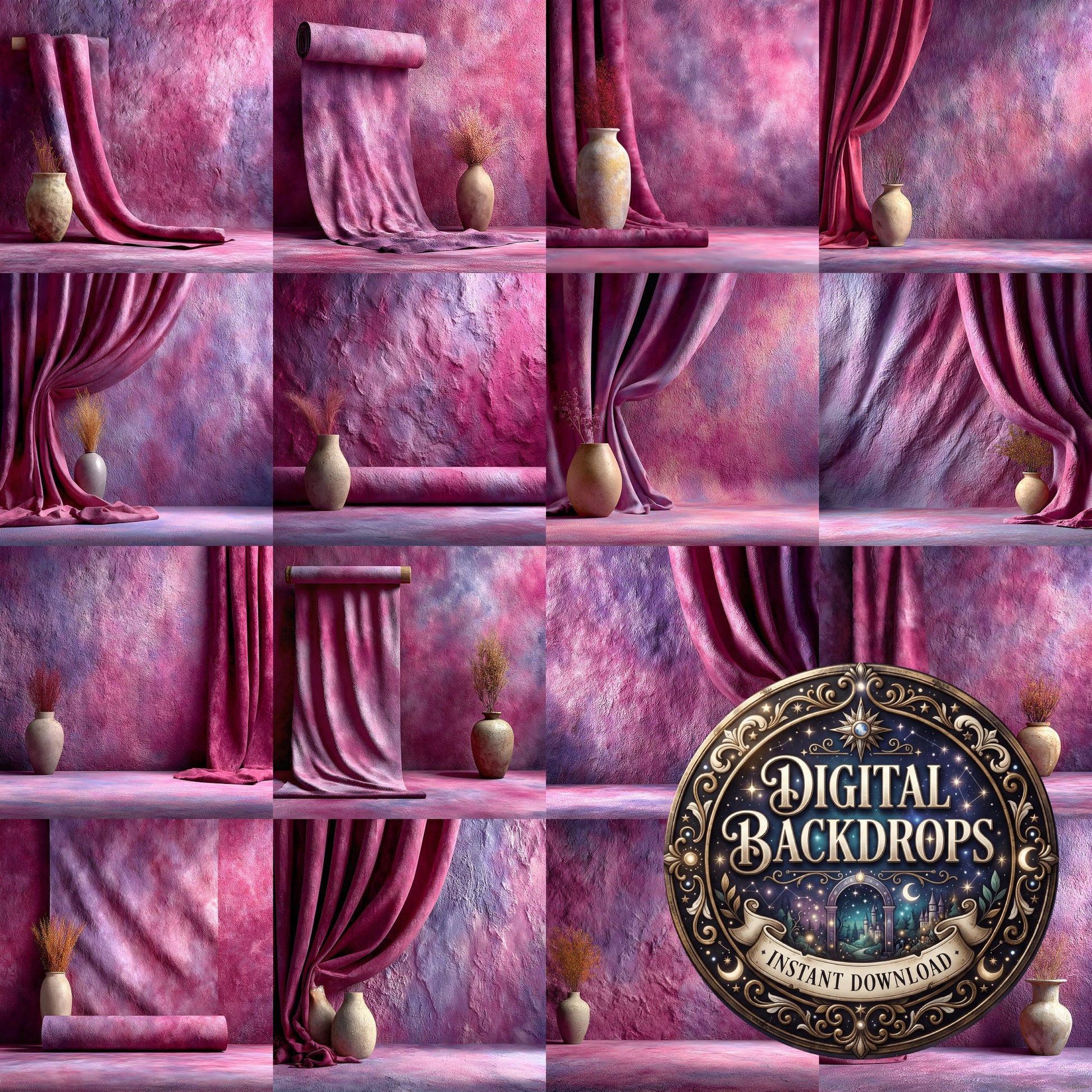 Abstract Painted Fabric Art Backdrop Images