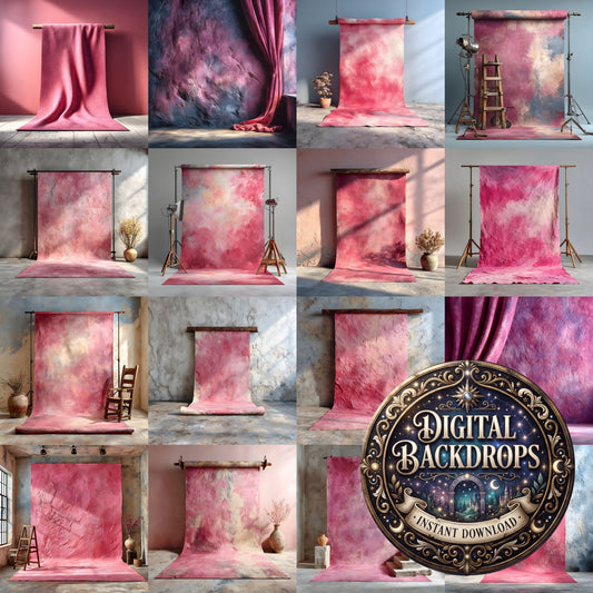 Abstract Pink Painted Canvas Backdrop Images