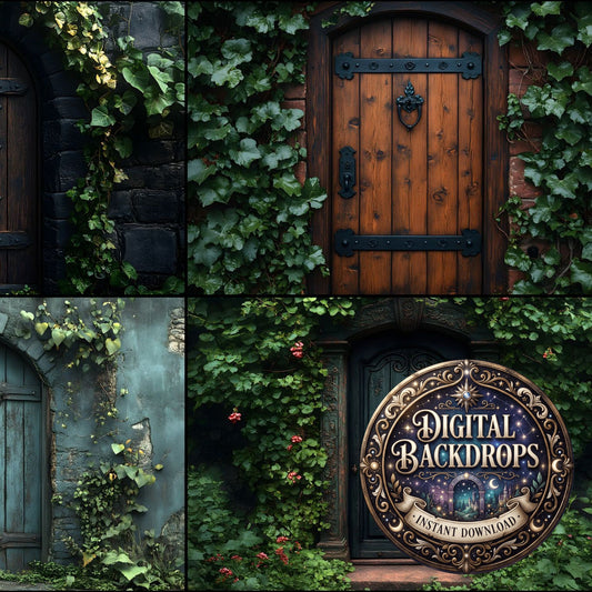 Aged Rustic Wood Door Backdrop Images