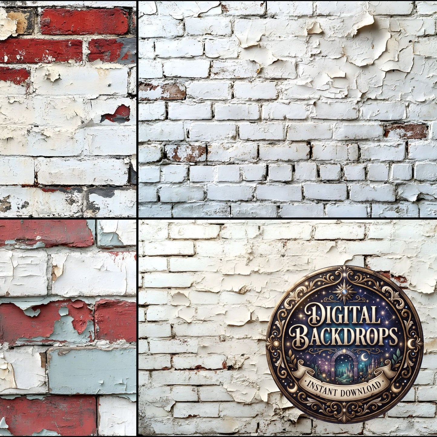 Aged Whitewashed Bricks Backdrop Images