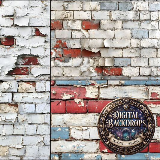 Aged Whitewashed Bricks Backdrop Images