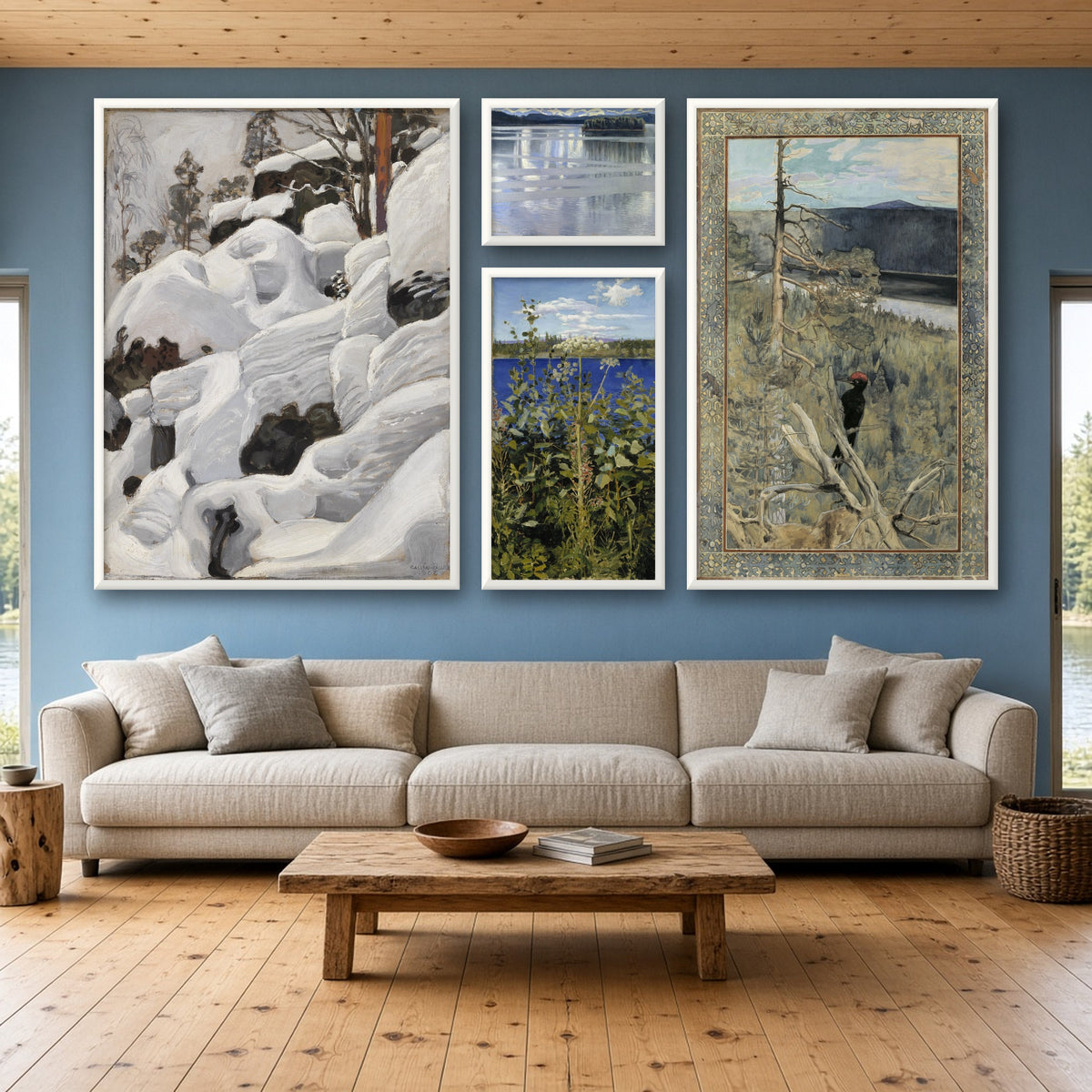 Akseli Gallen-Kallela Finnish Nature Gallery Wall Set of 4 — gallery wall mockup