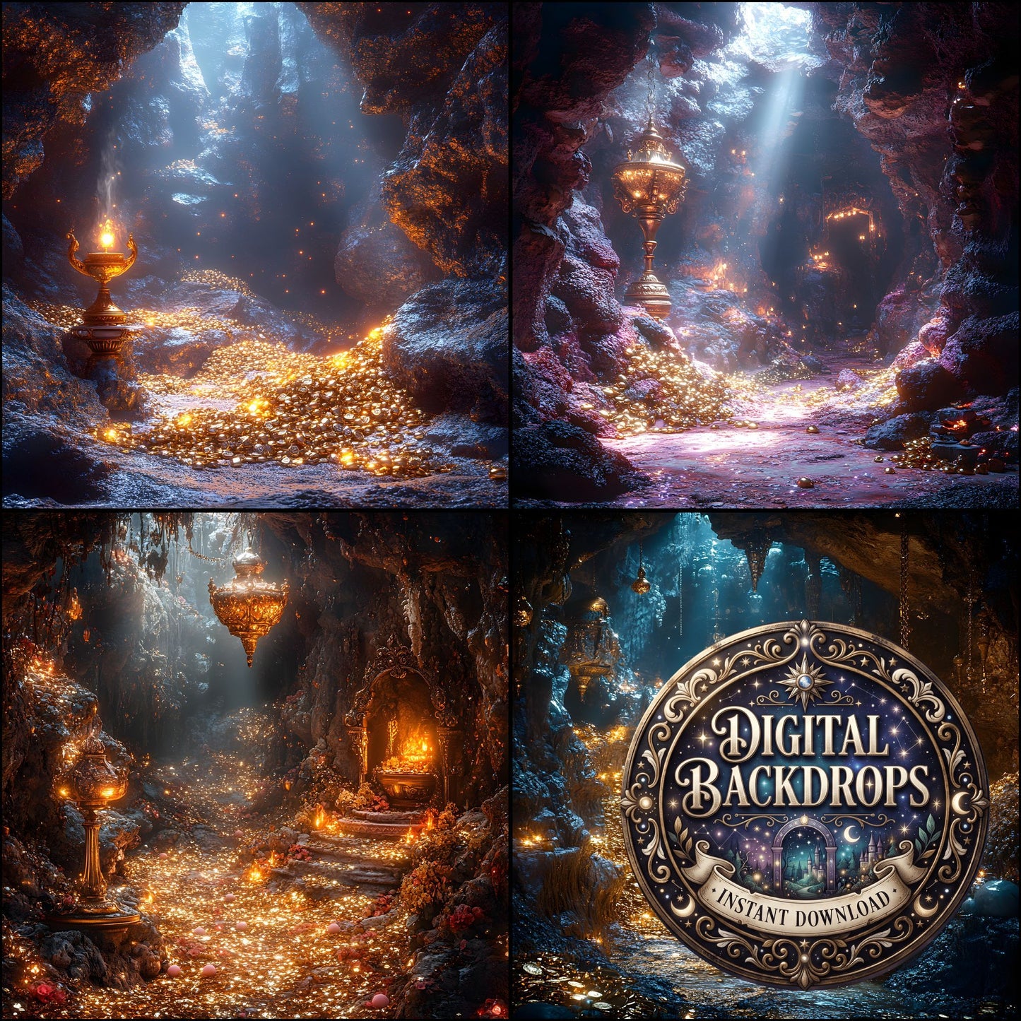 Aladdins Enchanted Cave Backdrop Images