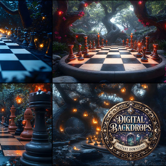 Alice Oversized Chessboard Backdrop Images