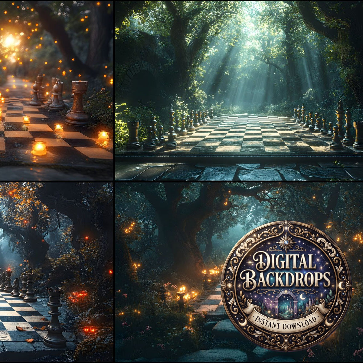 Alice Oversized Chessboard Backdrop Images