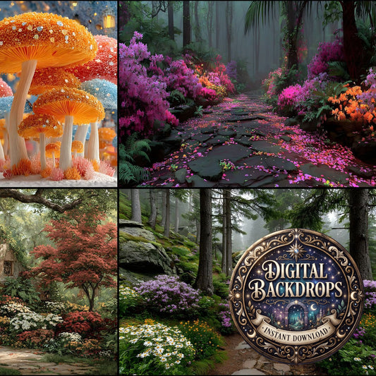 Alice Wonderland Magical Forest Backdrop Images