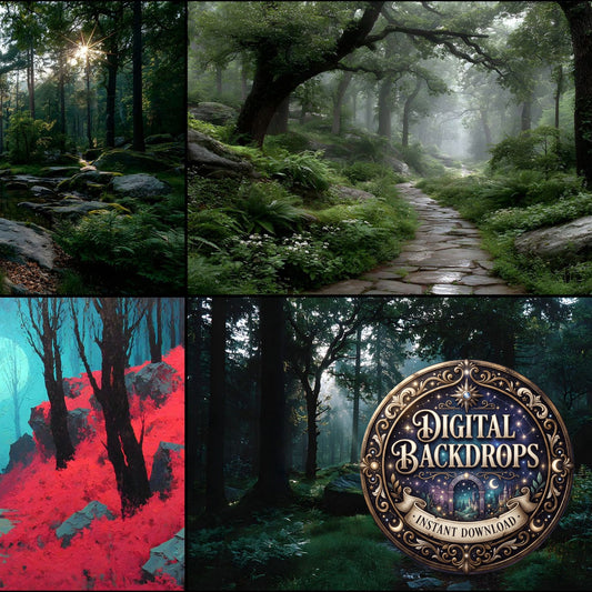 Alice Wonderland Magical Forest Backdrop Images
