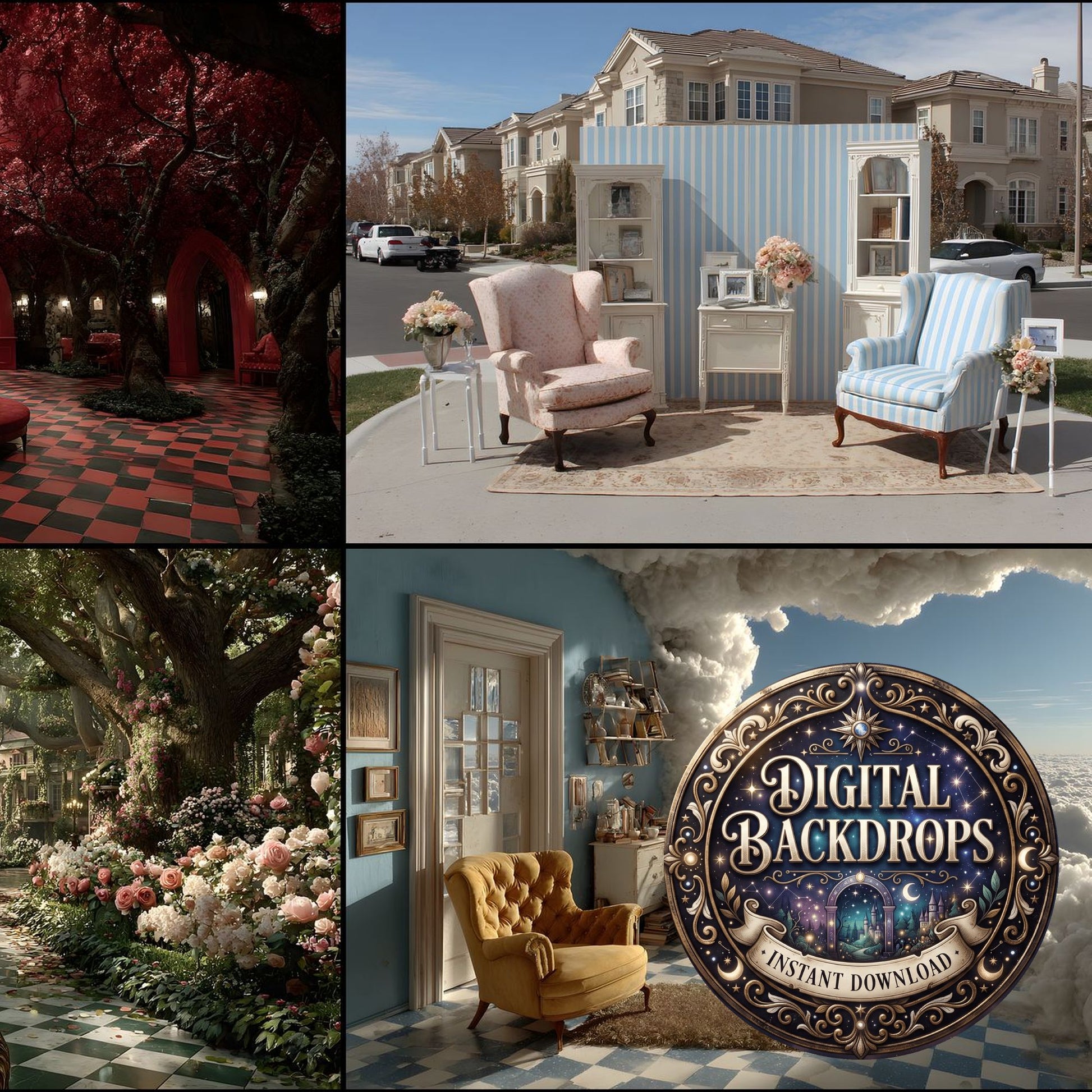 Alice Wonderland Theme Backdrop Images