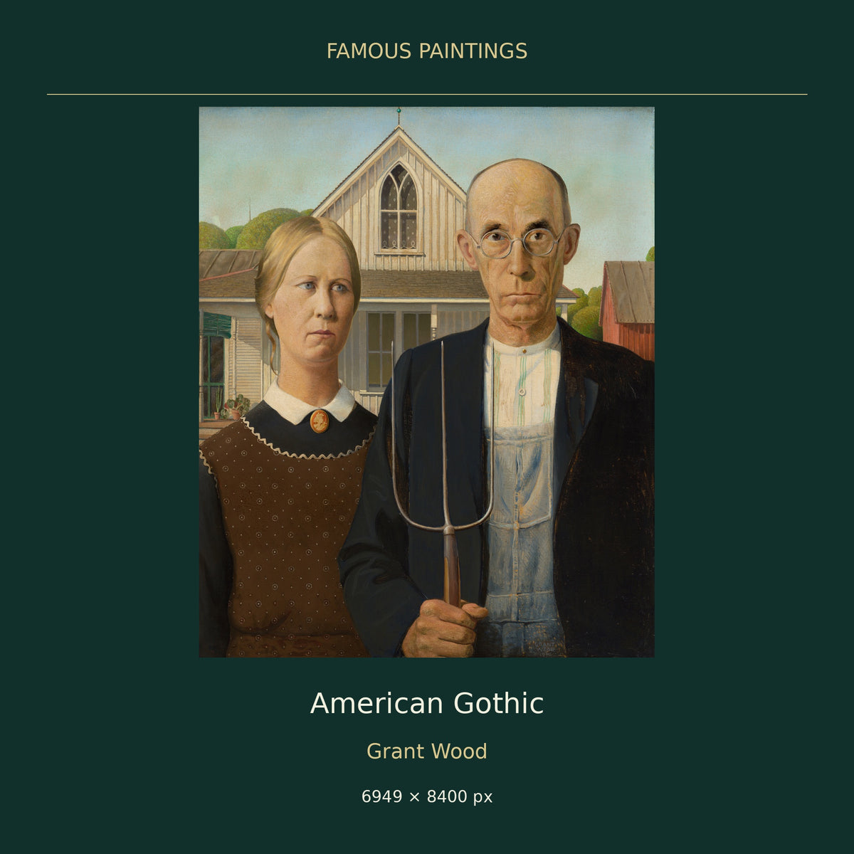 American Gothic by Grant Wood — painting cover