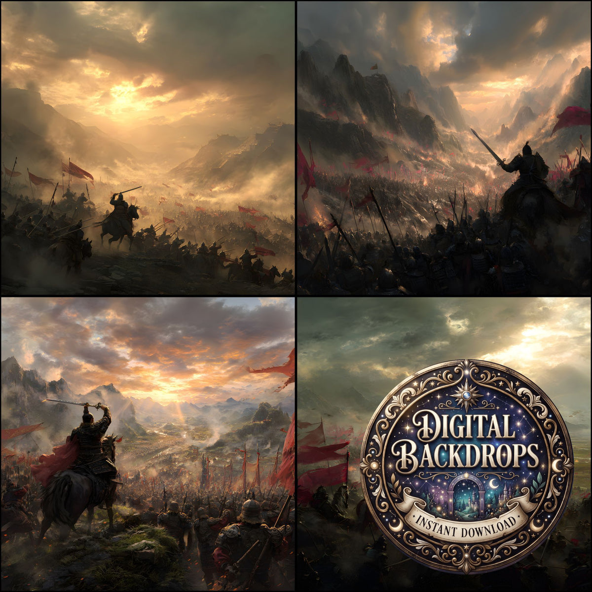 Ancient Chinese Army Battle Backdrop Images