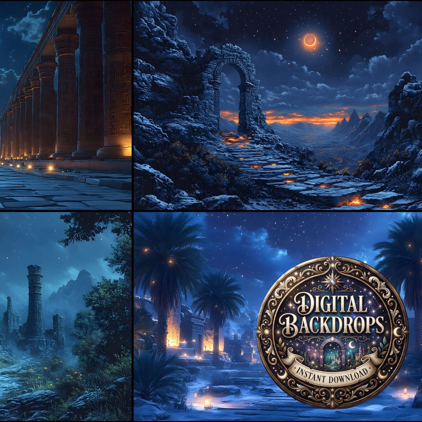 Ancient Egyptian Night Backdrop Images