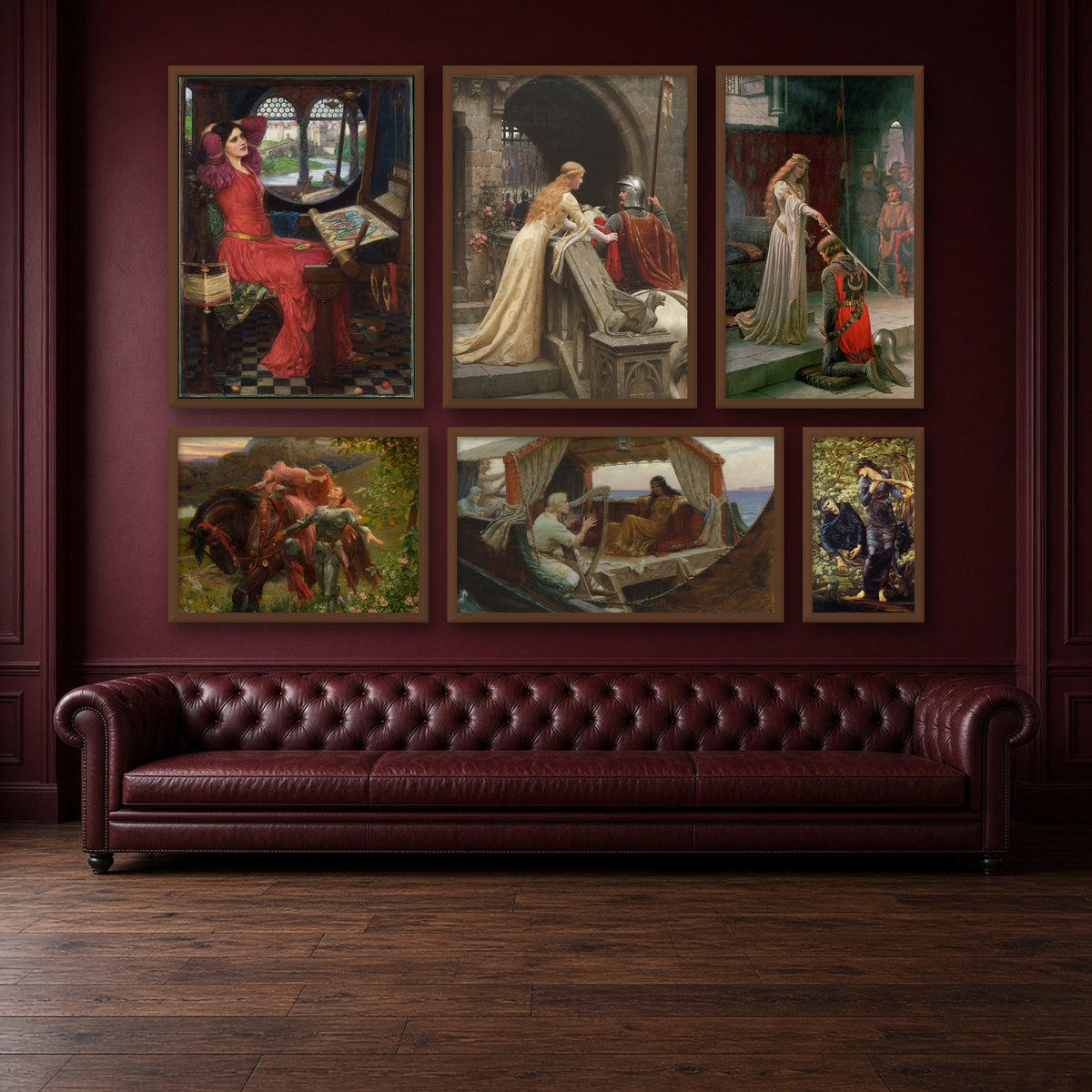Arthurian Legends Gallery Wall Set of 6 — gallery wall mockup, alternative arrangement