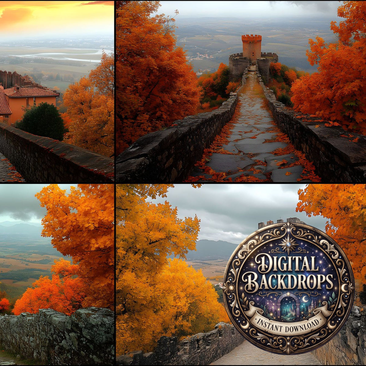 Autumn Castle Wallpov Backdrop Images