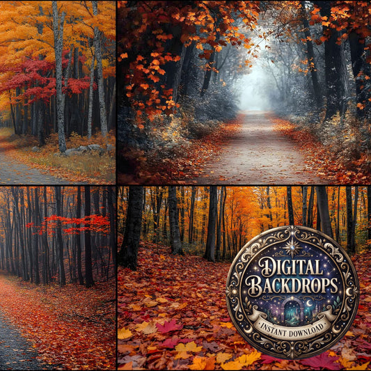 Autumn Woodland Path Backdrop Images