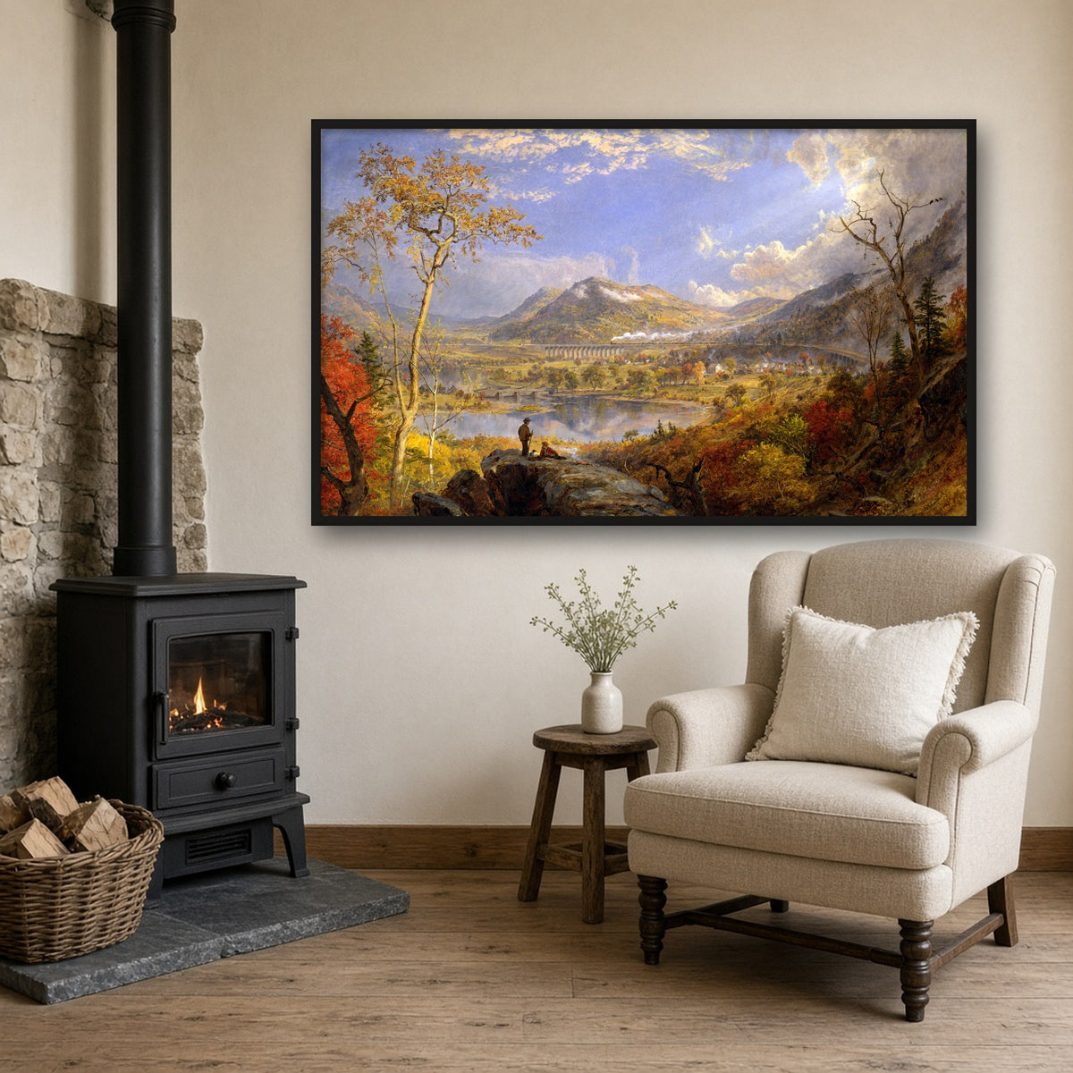 Autumn – On the Hudson River by Jasper Francis Cropsey — room mockup