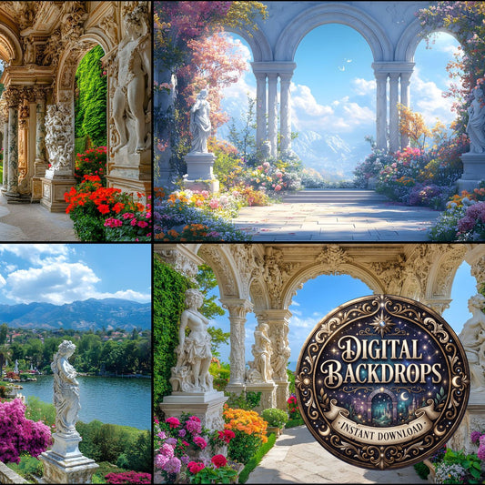 Baroque Marble Garden Backdrop Images