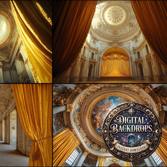 Baroque Regal Fresco digital photography backdrops, preview of the downloadable set