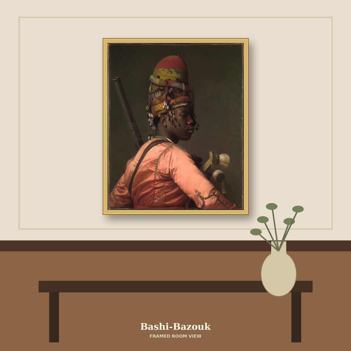 Bashi-Bazouk by Jean-Léon Gérôme, room mockup