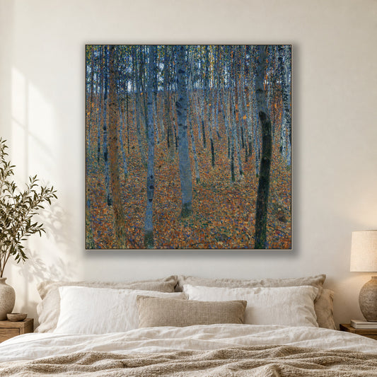 Beech Grove I by Gustav Klimt — framed room mockup