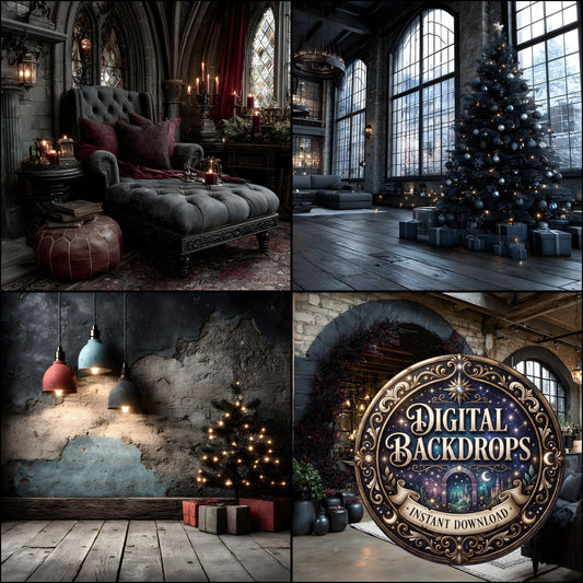 Black Gothic Christmas Backdrop Images