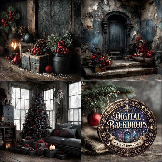 Black Gothic Christmas Backdrop Images
