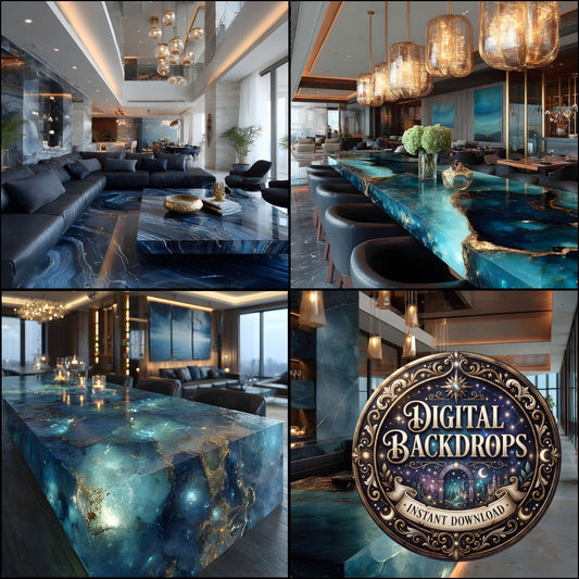 Black Stone Island Luxury Flat digital photography backdrops, preview of the downloadable set